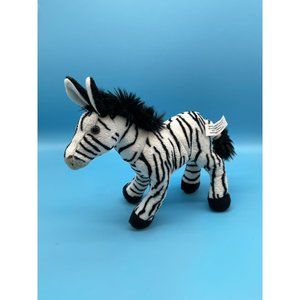 Wildlife Artists Zebra 10" Realistic Black White Stuffed Plush Stripes Safari